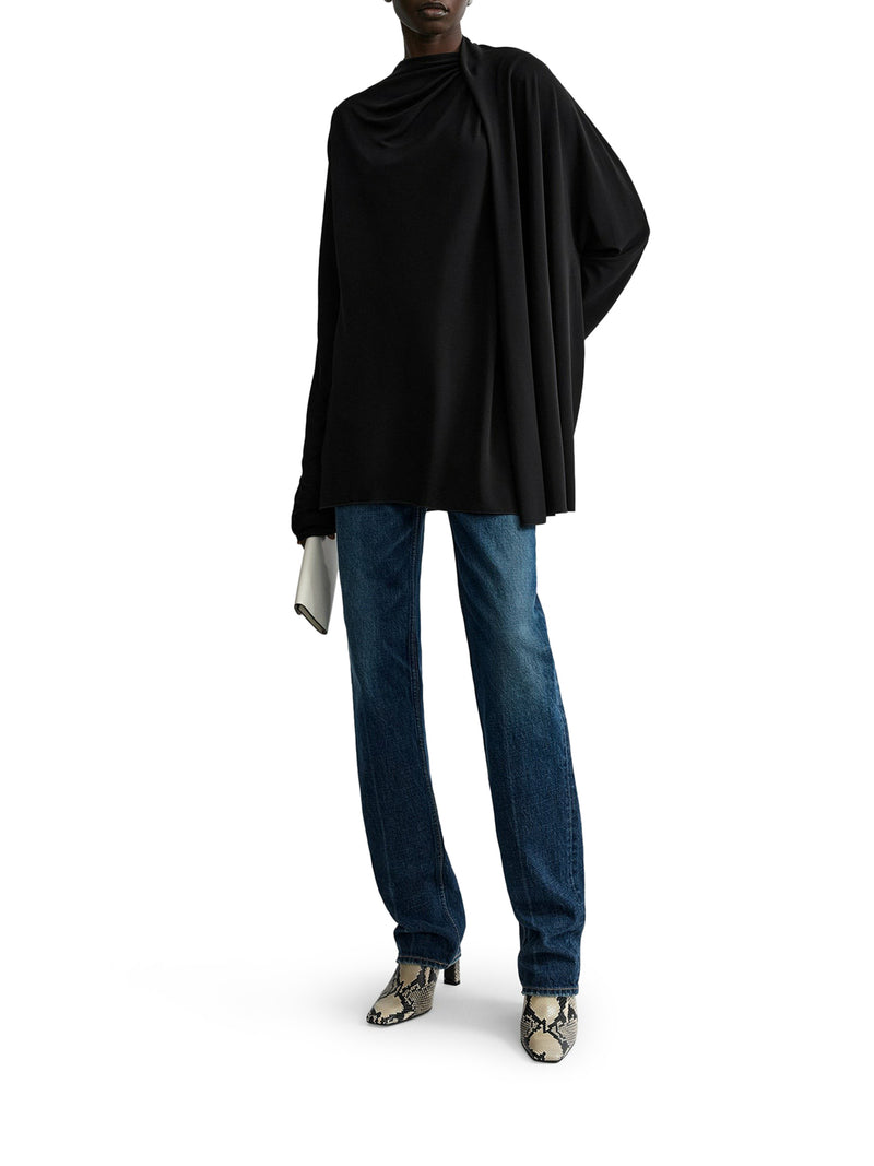 FLUID DRAPED CADY BLOUSE