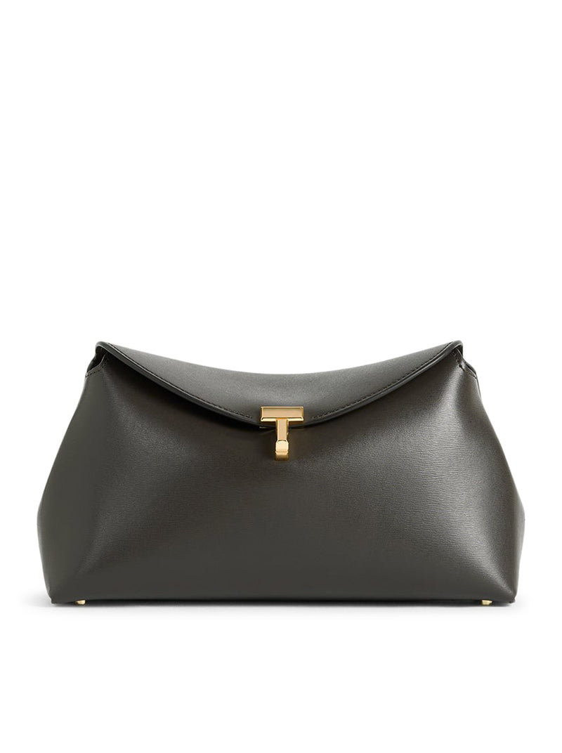 T-LOCK LEATHER CLUTCH