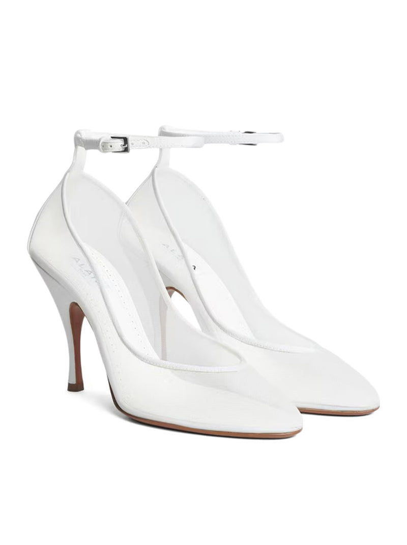 PUMPS WITH MESH STRIPS
