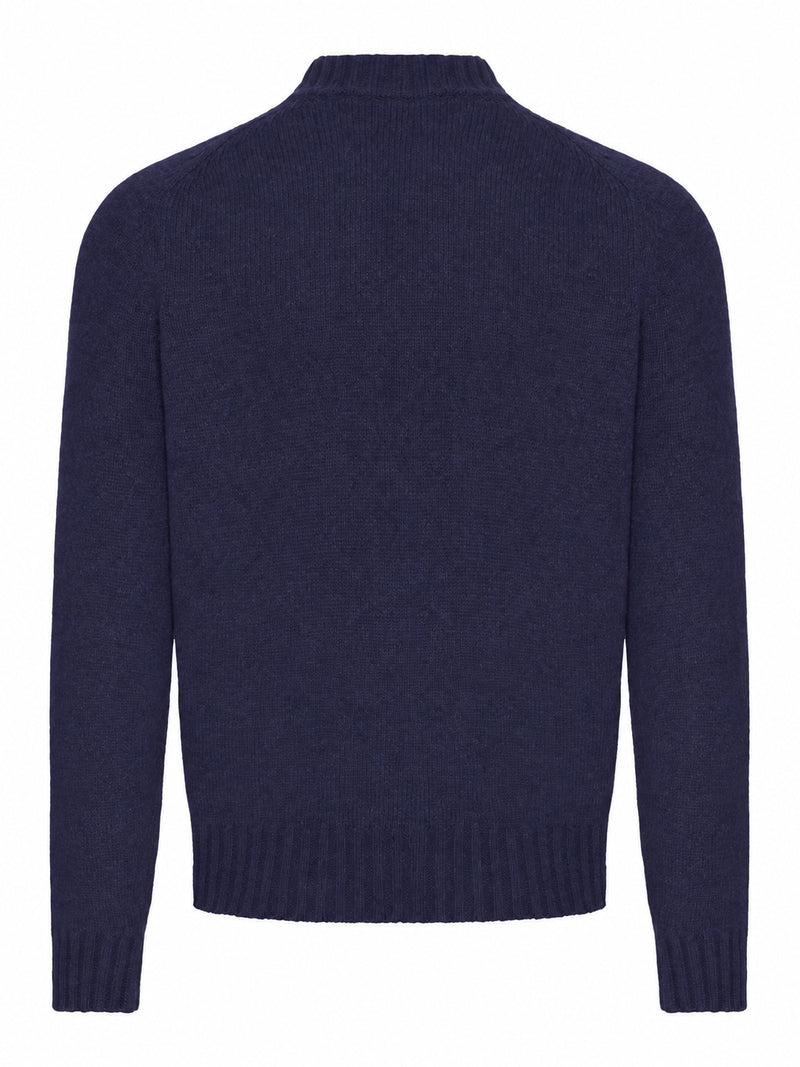 FULL-ZIP WOOL KNIT CARDIGAN