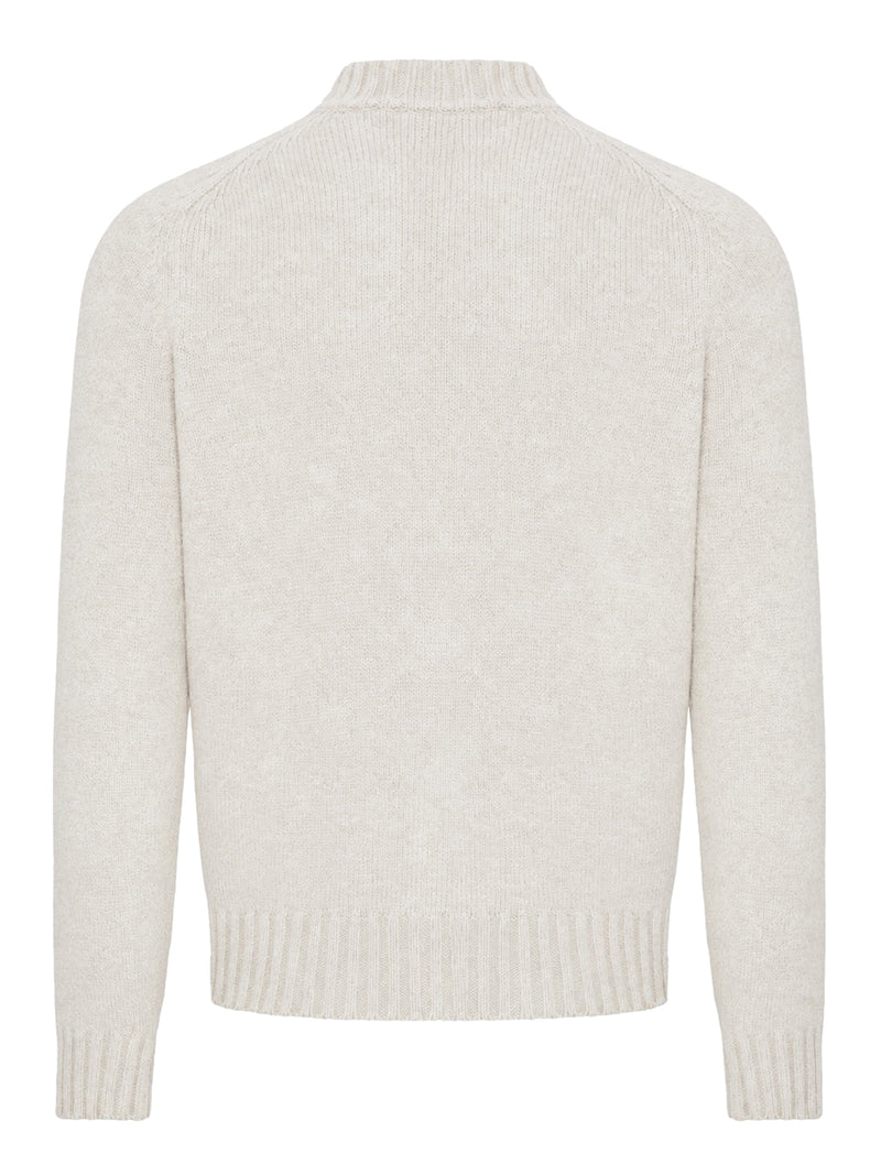 FULL-ZIP WOOL KNIT CARDIGAN