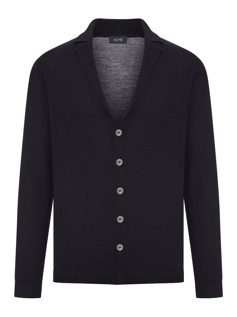 FINE KNIT CARDIGAN WITH LAPEL COLLAR