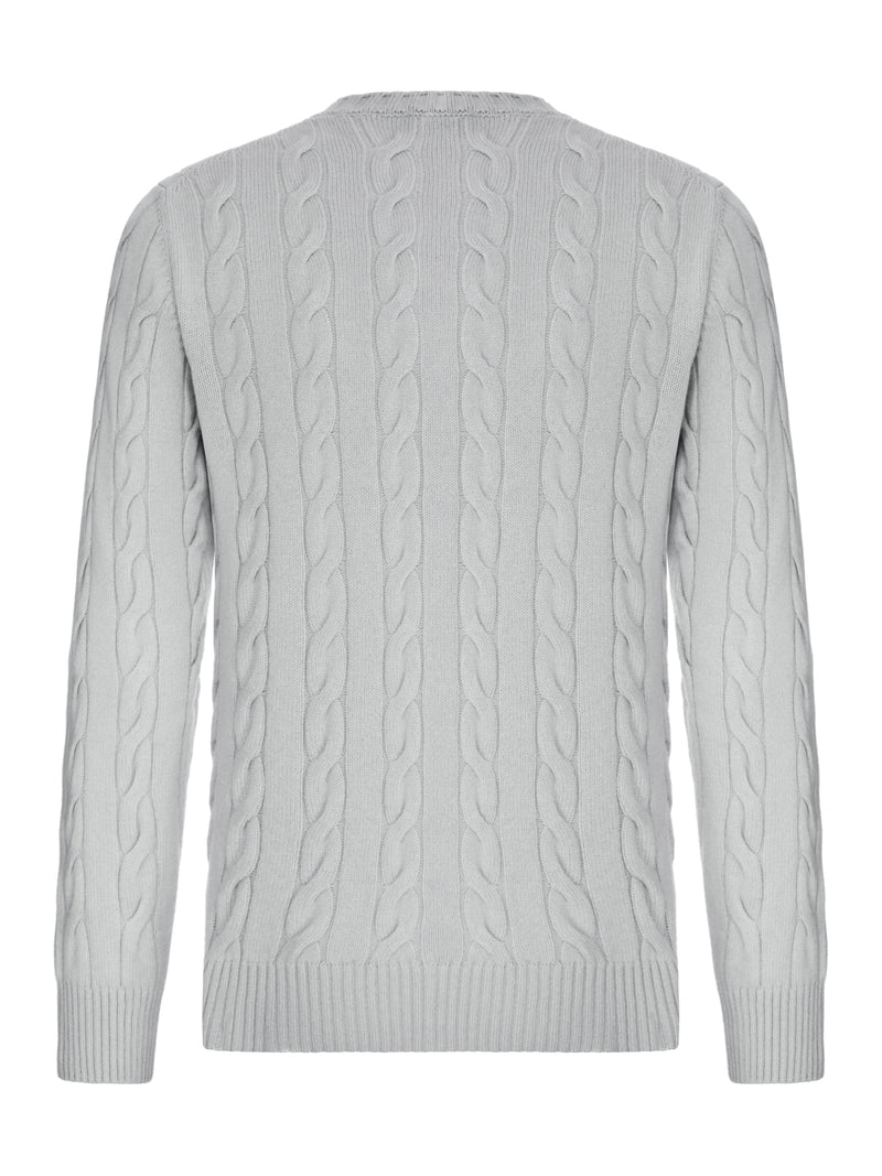 CREW NECK CABLE KNIT SWEATER