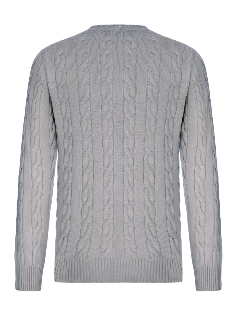 CREW NECK CABLE KNIT SWEATER