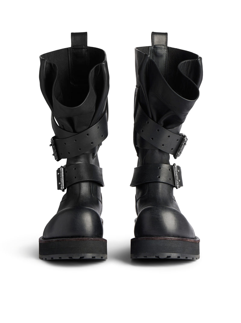 VENOM HIGH BOOTS IN BLACK CALFSKIN