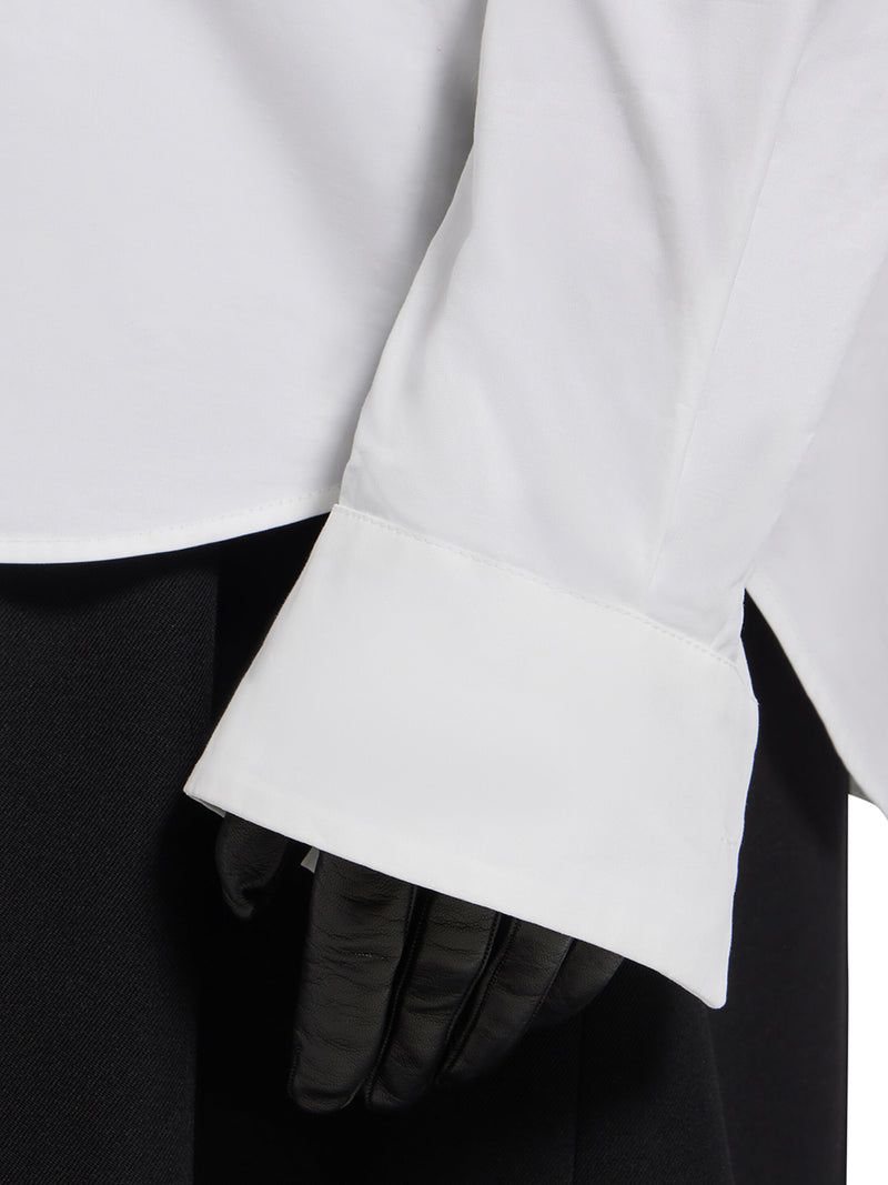 OVERSIZED STOLE-STYLE SHIRT IN ULTRA-LIGHTWEIGHT WHITE COTTON POPLIN WITH A WASHED-OUT EFFECT