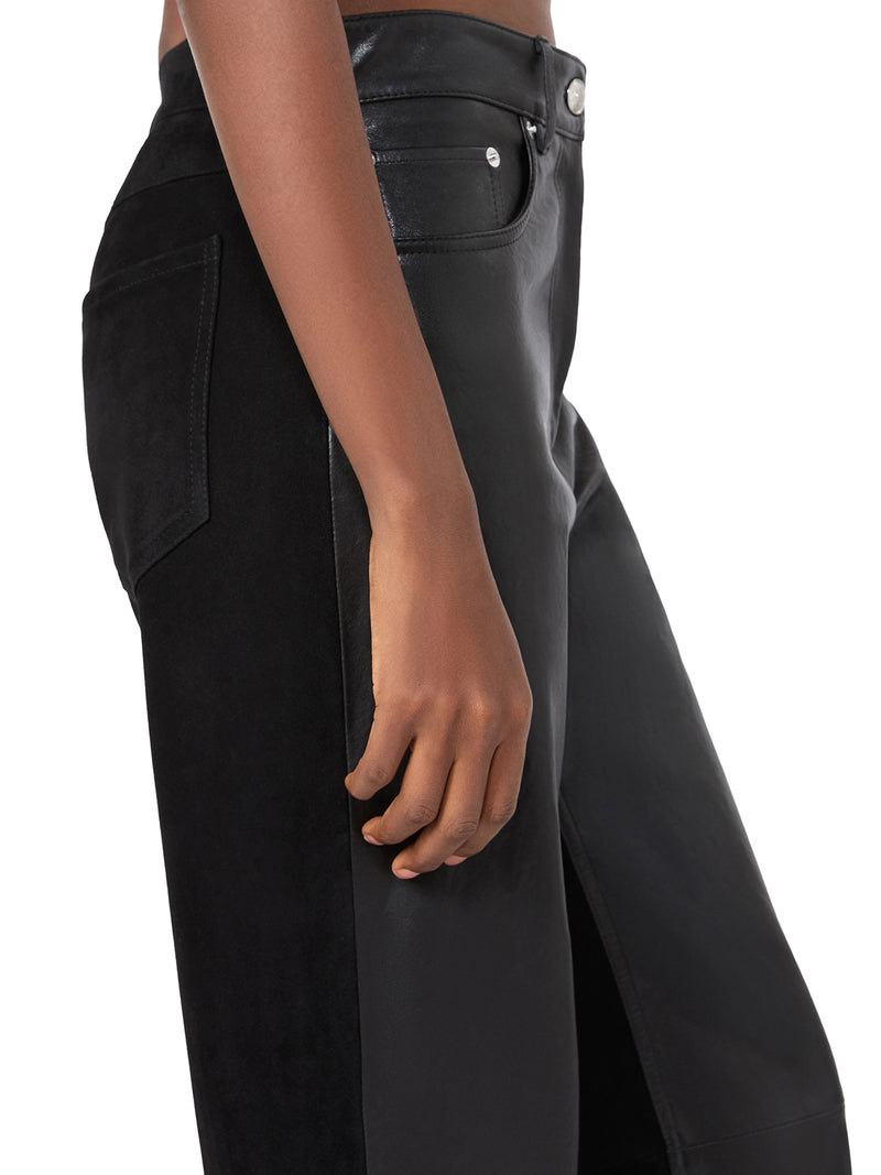 5-POCKET LEATHER AND SUEDE TROUSERS