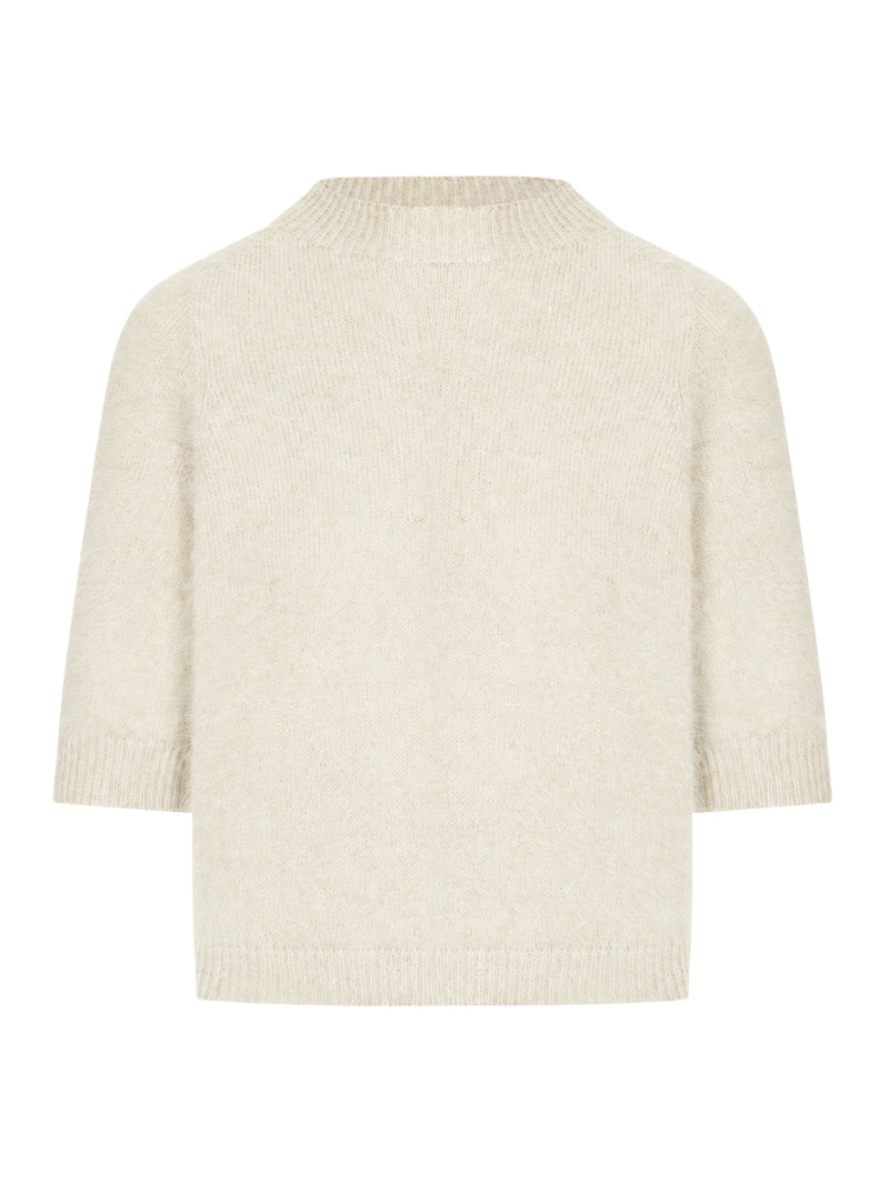 SHORT-SLEEVED ANGORA WOOL TOP
