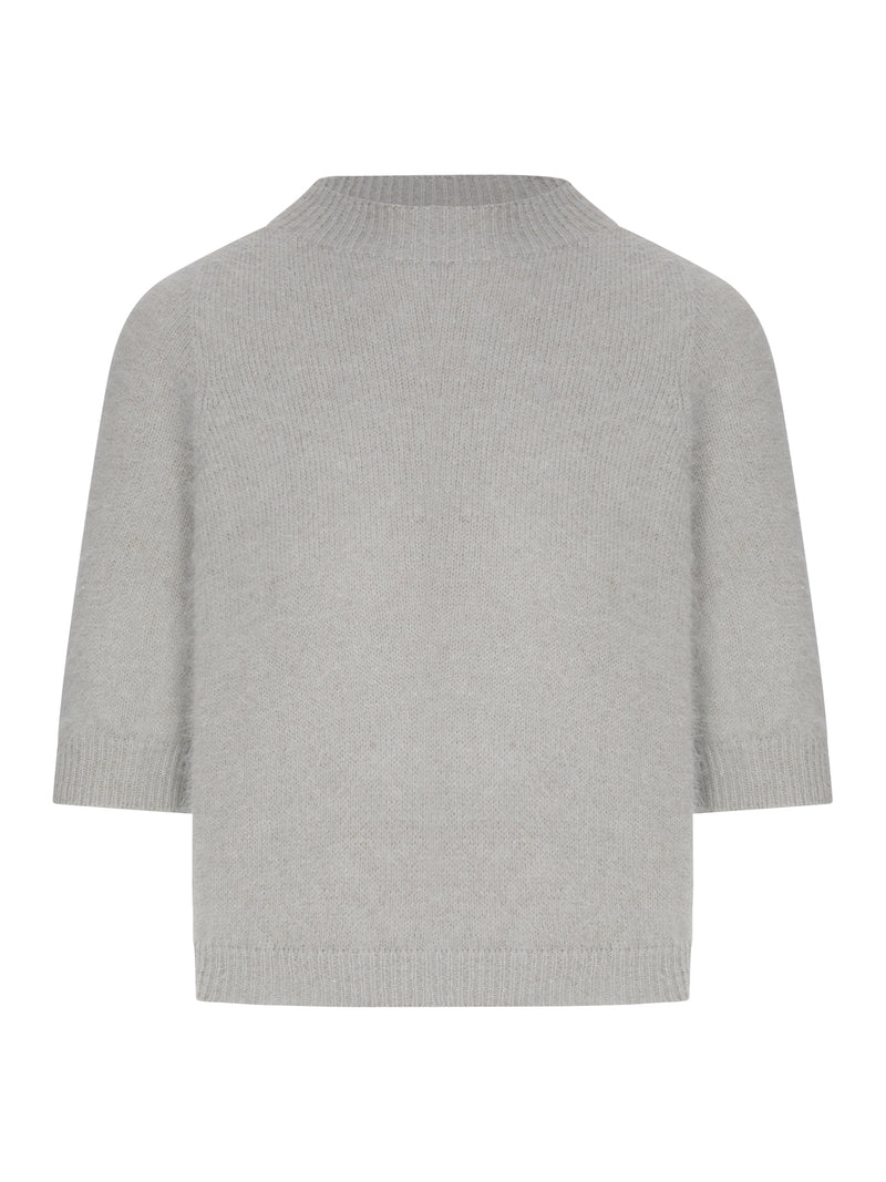 SHORT-SLEEVED ANGORA WOOL TOP