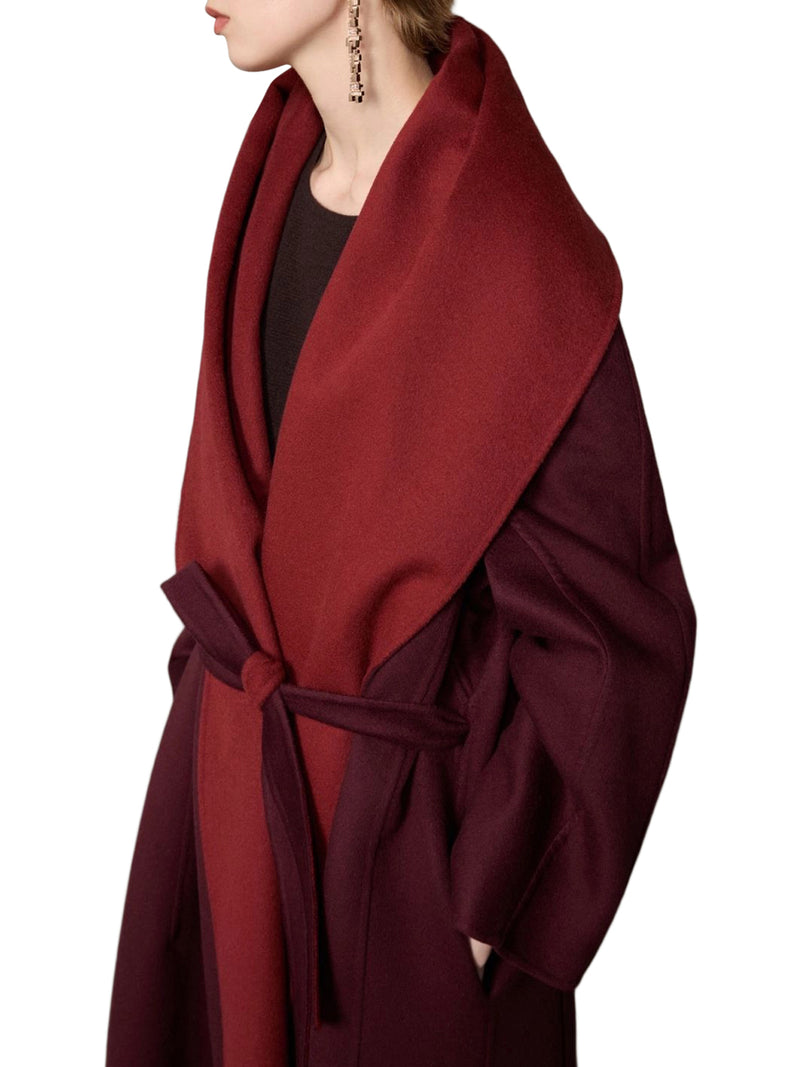 REVERSIBLE BRUSHED CASHMERE SCARF-STYLE COAT