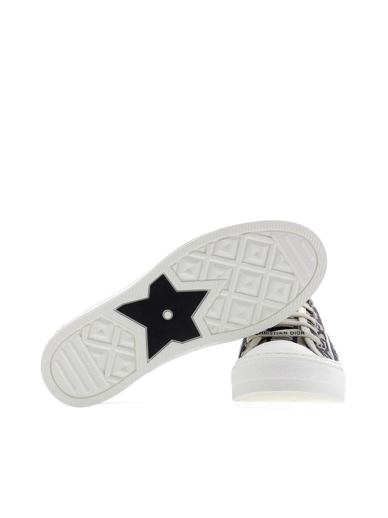 WALK`N`DIOR OBLIQUE EMBROIDERED COTTON SNEAKER