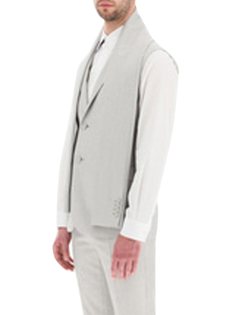 vest with pointed lapels