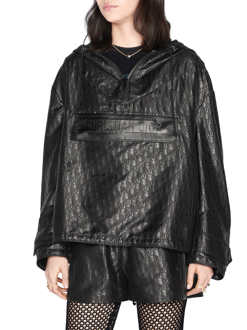 shorts in black technical taffeta jacquard with Dior Oblique motif