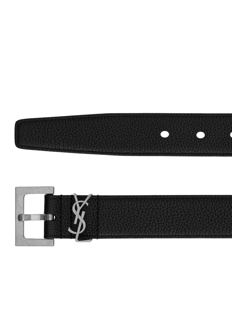 CASSANDRE BELT IN HAMMERED LEATHER WITH SQUARE BUCKLE