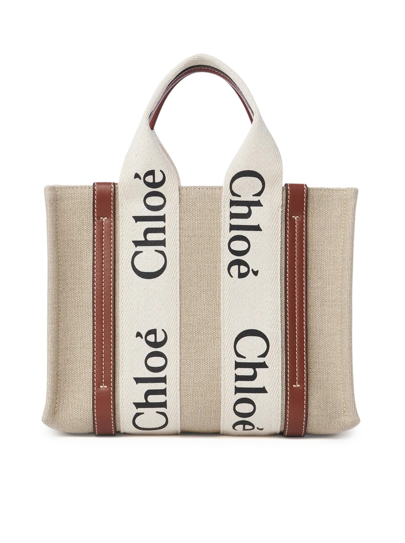WOODY SMALL LINEN TOTE BAG