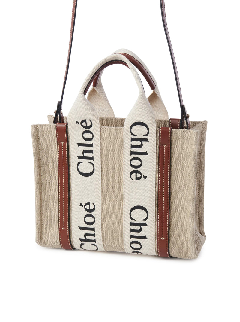 WOODY SMALL LINEN TOTE BAG