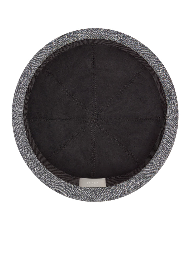 Gray wool blend canvas with Prince of Wales motif