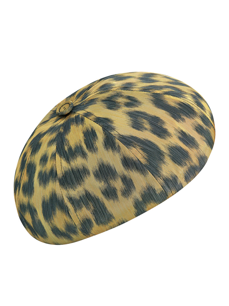 Multicolour technical taffeta with leopard print