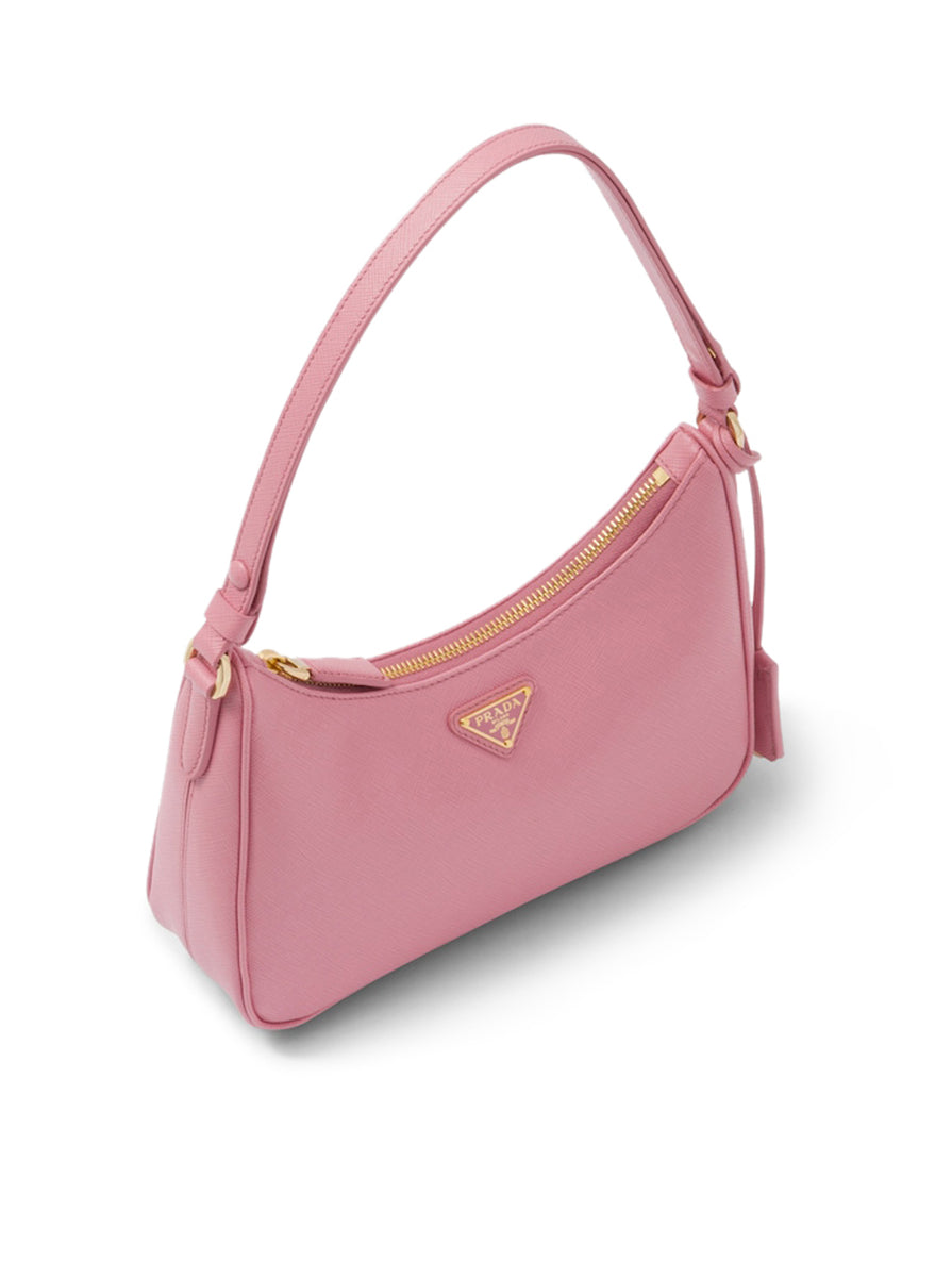 Prada Chain Flap Bag Saffiano Leather Small Pink 4873454