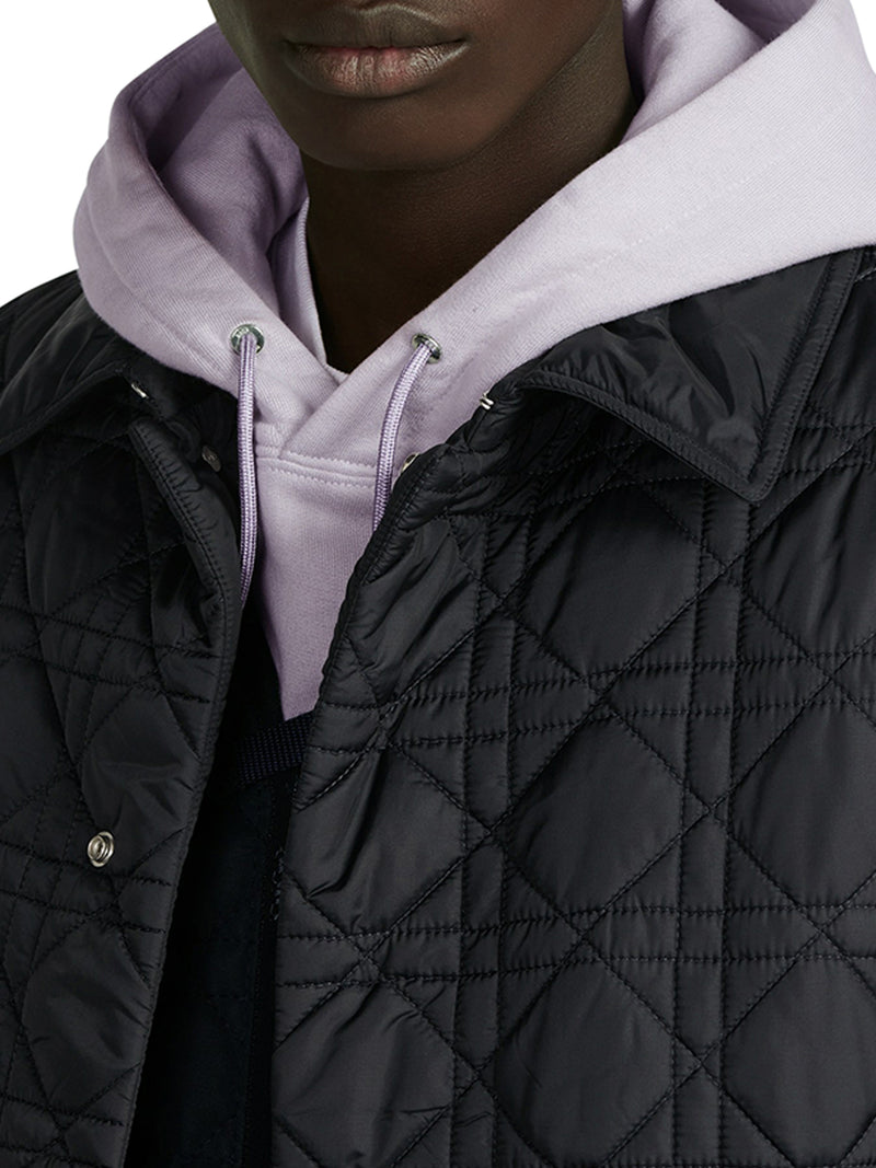 COAT Navy blue silk blend canvas