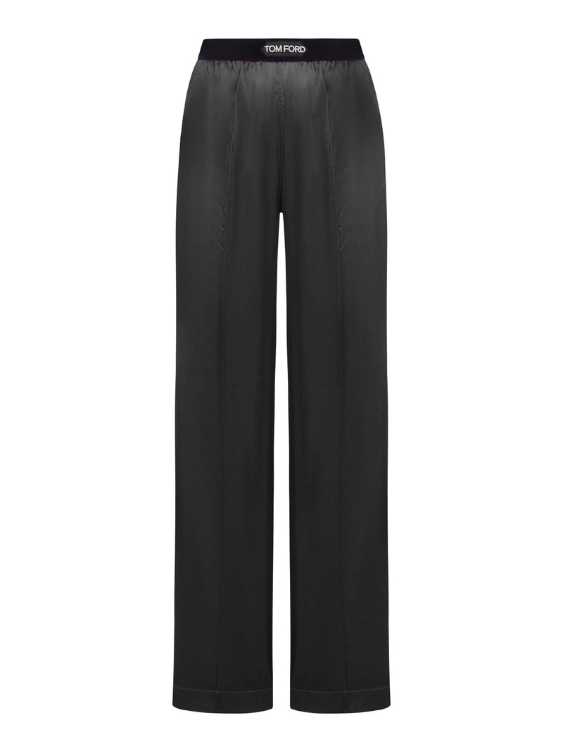 STRETCH SILK SATIN PANTS