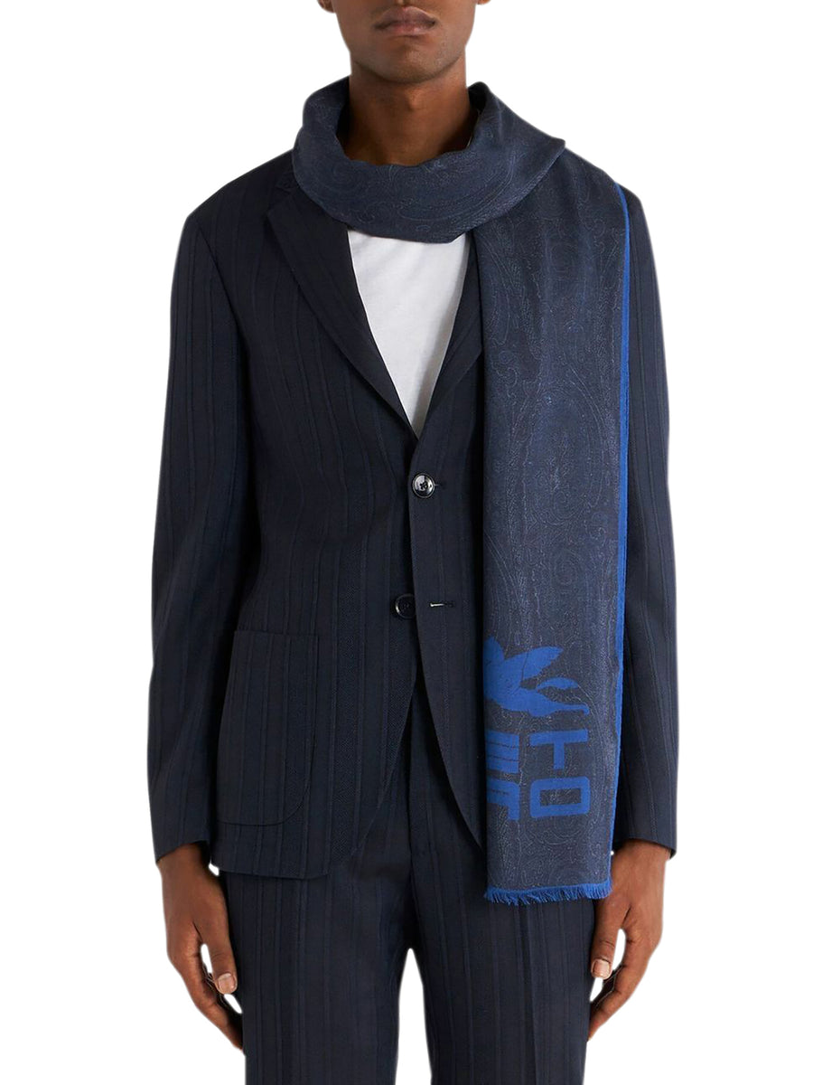 monogram-jacquard silk-blend scarf – Suit Negozi Row