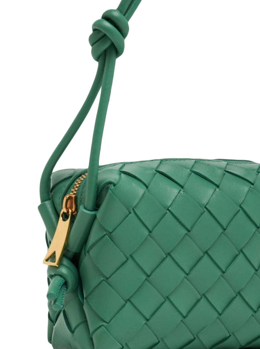 BOTTEGA VENETA Loop Candy intrecciato leather shoulder bag  Green bag  outfit, Leather shoulder bag, Bottega bag outfit