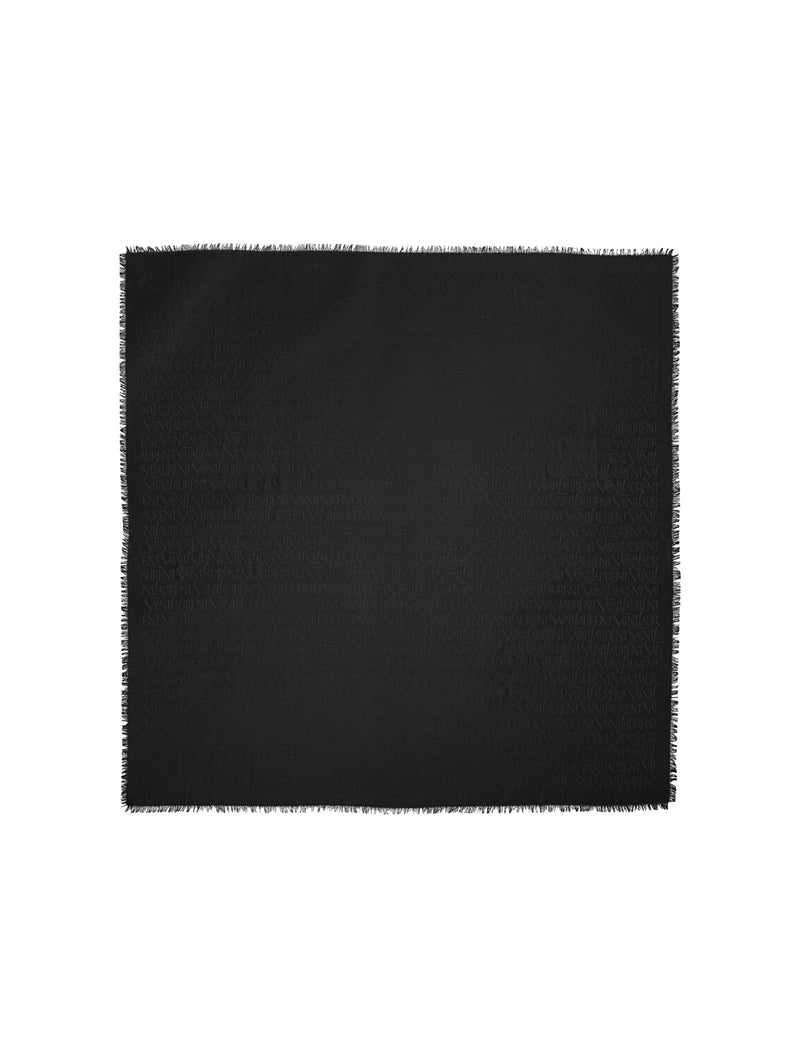 WOOL & SILK JACQUARD LARGE MONOGRAM SQUARE SCARF