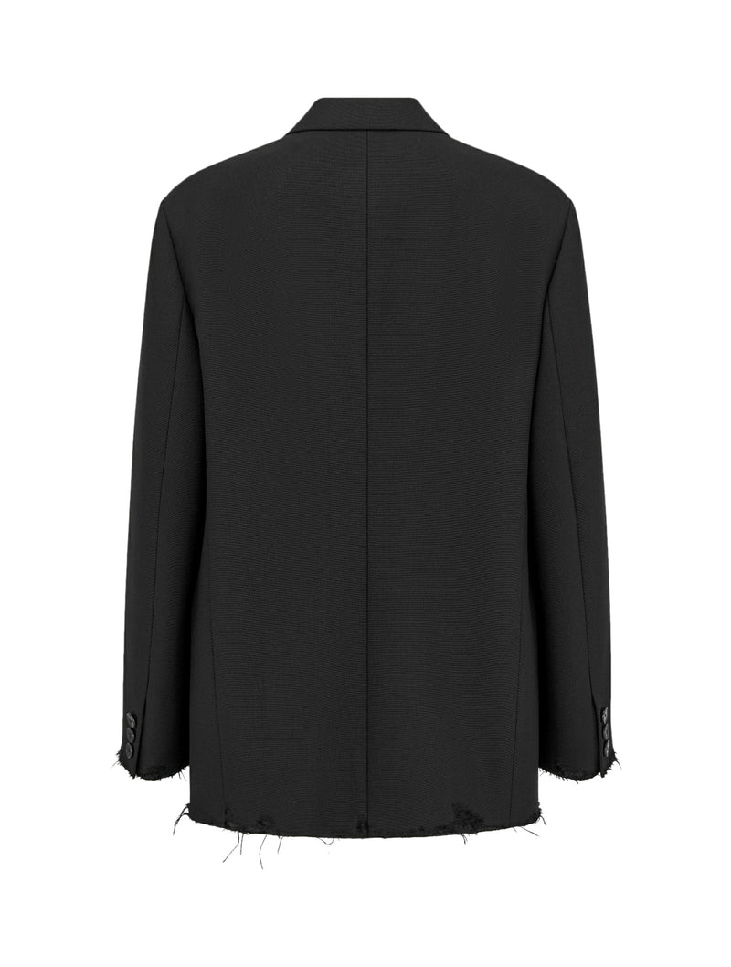 BLACK WOOL AND MOHAIR OVERSIZED BLAZER