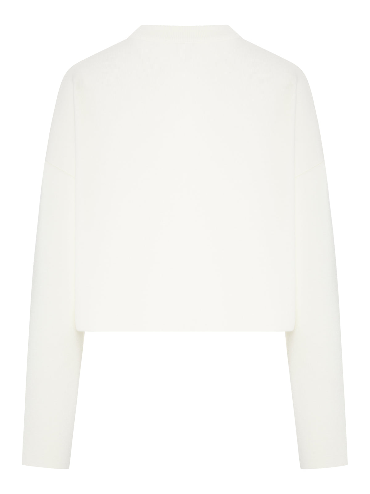 CROPPED SWEATER WITH EMBOSSED ANAGRAM LOGO