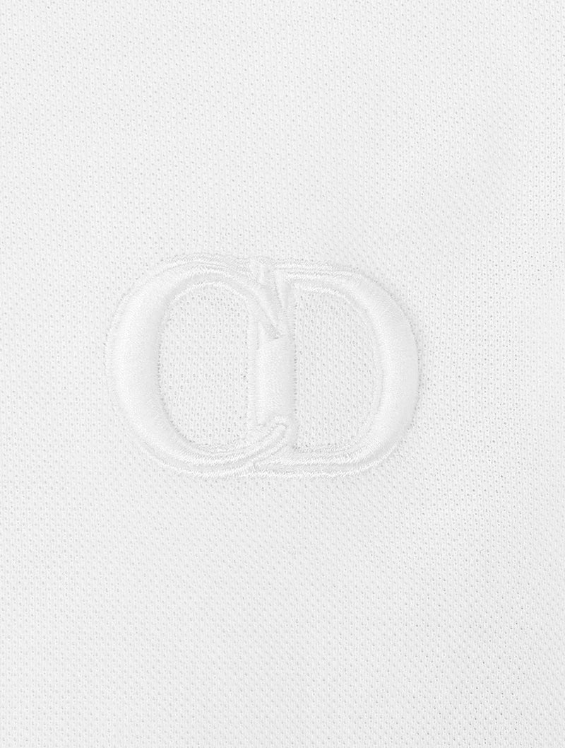 CD ICON POLO SHIRT IN WHITE COTTON PIQUÉ