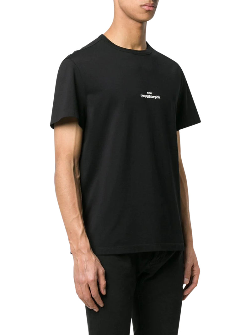 EMBROIDERED UPSIDE-DOWN LOGO T-SHIRT