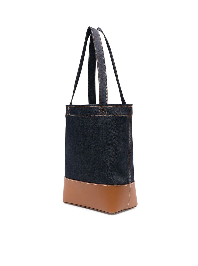 SMALL AXEL BAG IN DENIM AND LEATHER INSERTS