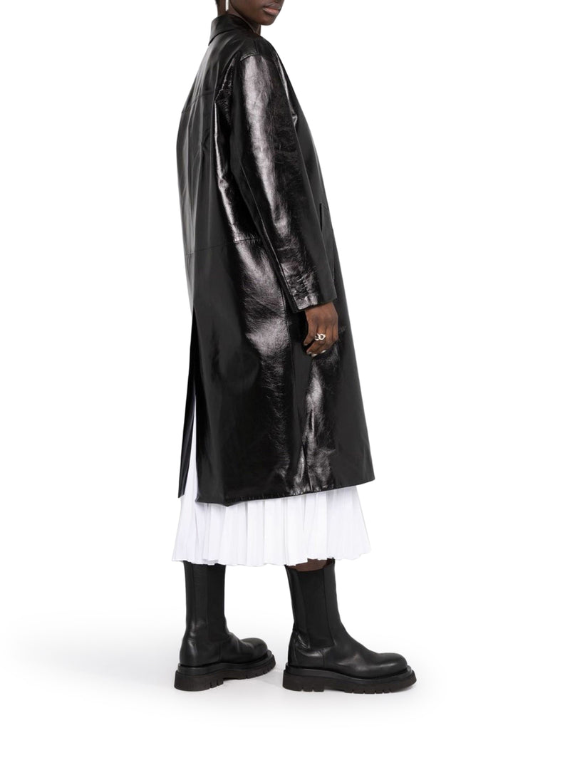 LONG COAT IN SHINY NAPPA