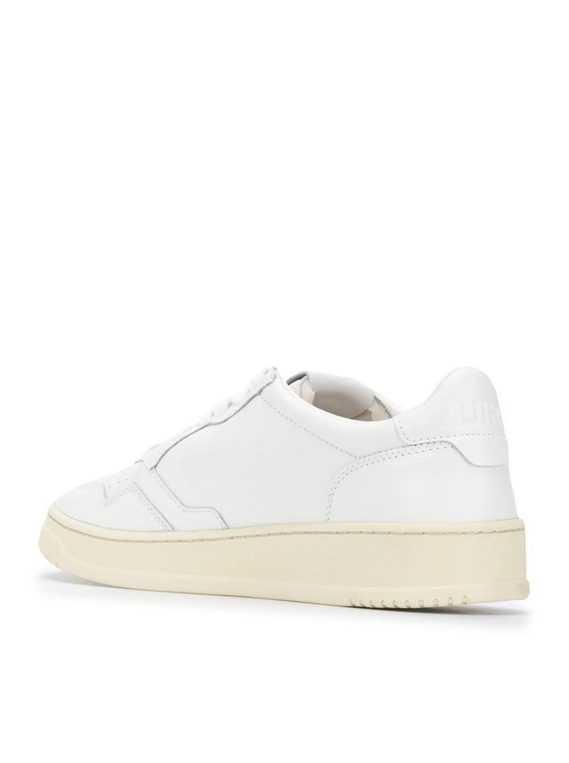 AUTRY MEDIALIST 01 IN WHITE LEATHER