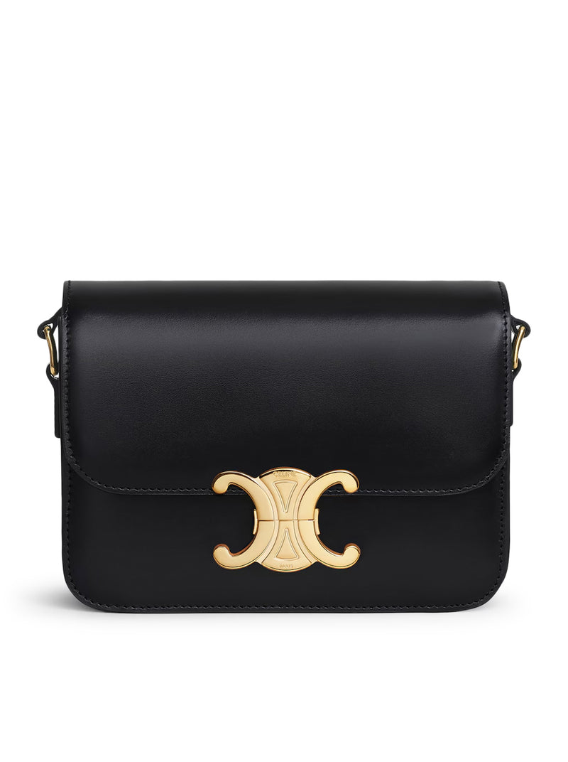TRIOMPHE TEEN BAG IN SCHWARZ SHINY CALF LEATHER