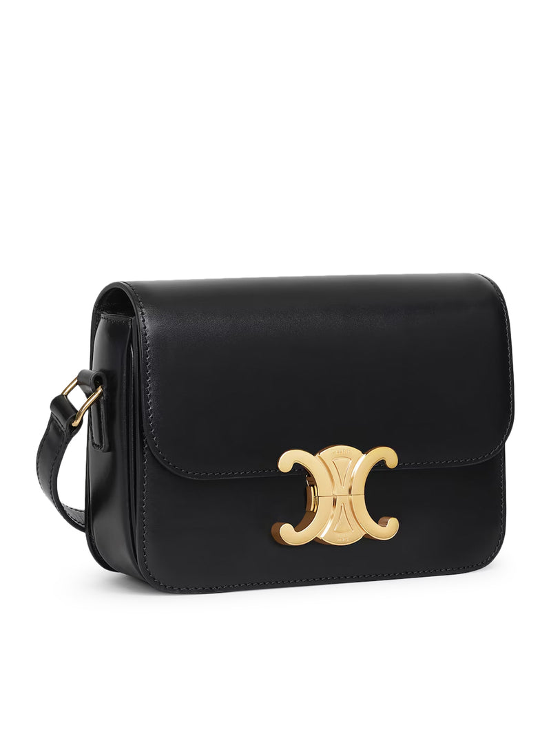 TRIOMPHE TEEN BAG IN SCHWARZ SHINY CALF LEATHER