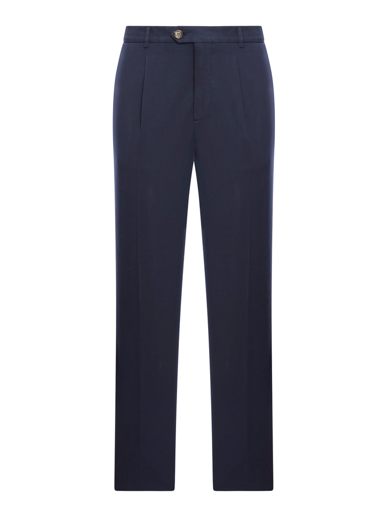 BRUNELLO CUCINELLI LEISURE-FIT PLEATED GABARDINE TROUSERS