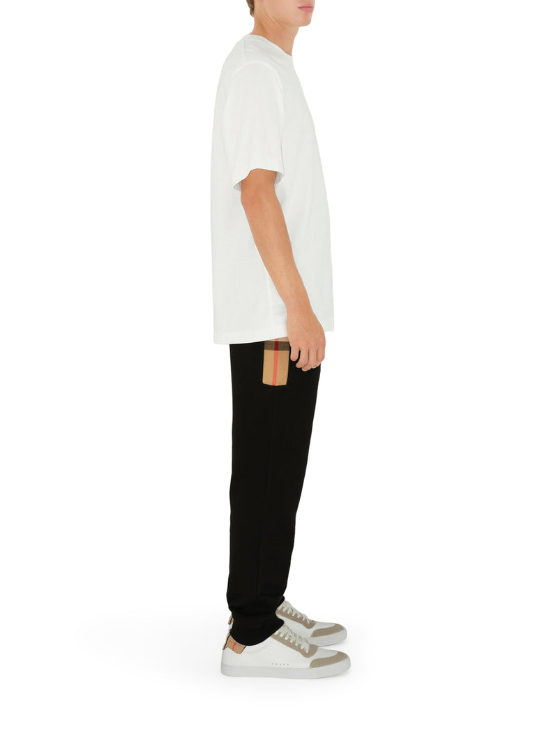 COTTON JOGGING TROUSERS WITH CHECK INSERTS