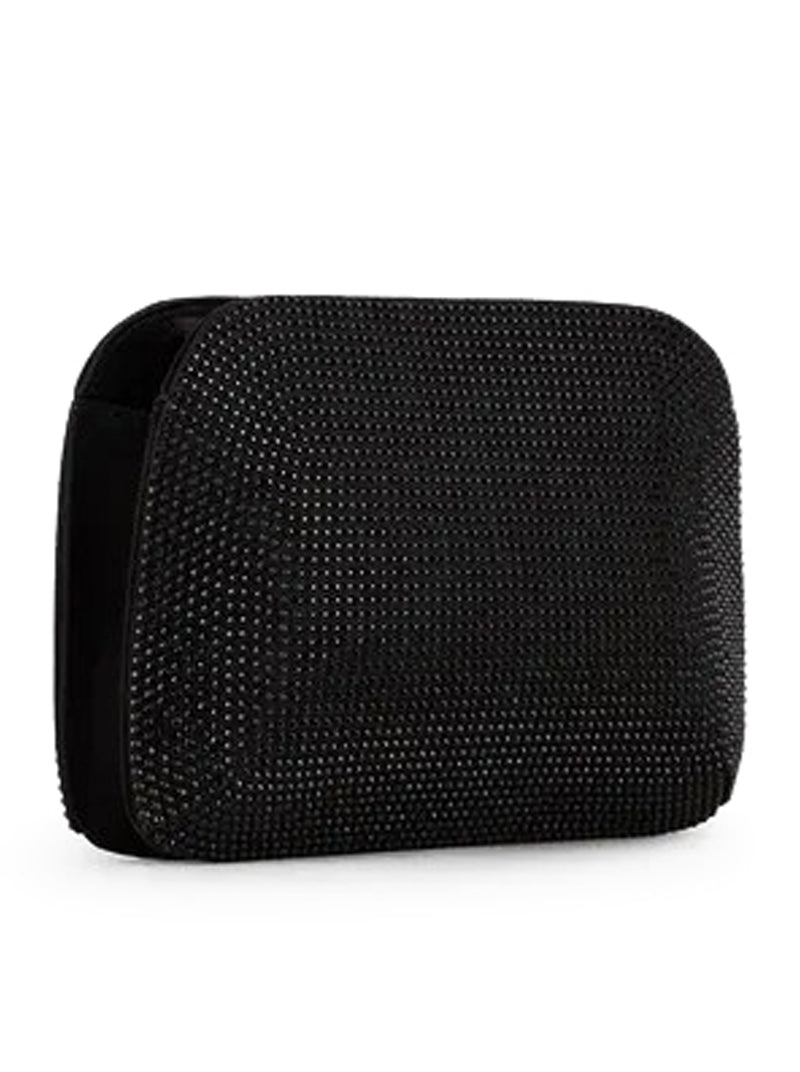 CLUTCH IN SATIN AND RHINESTONES