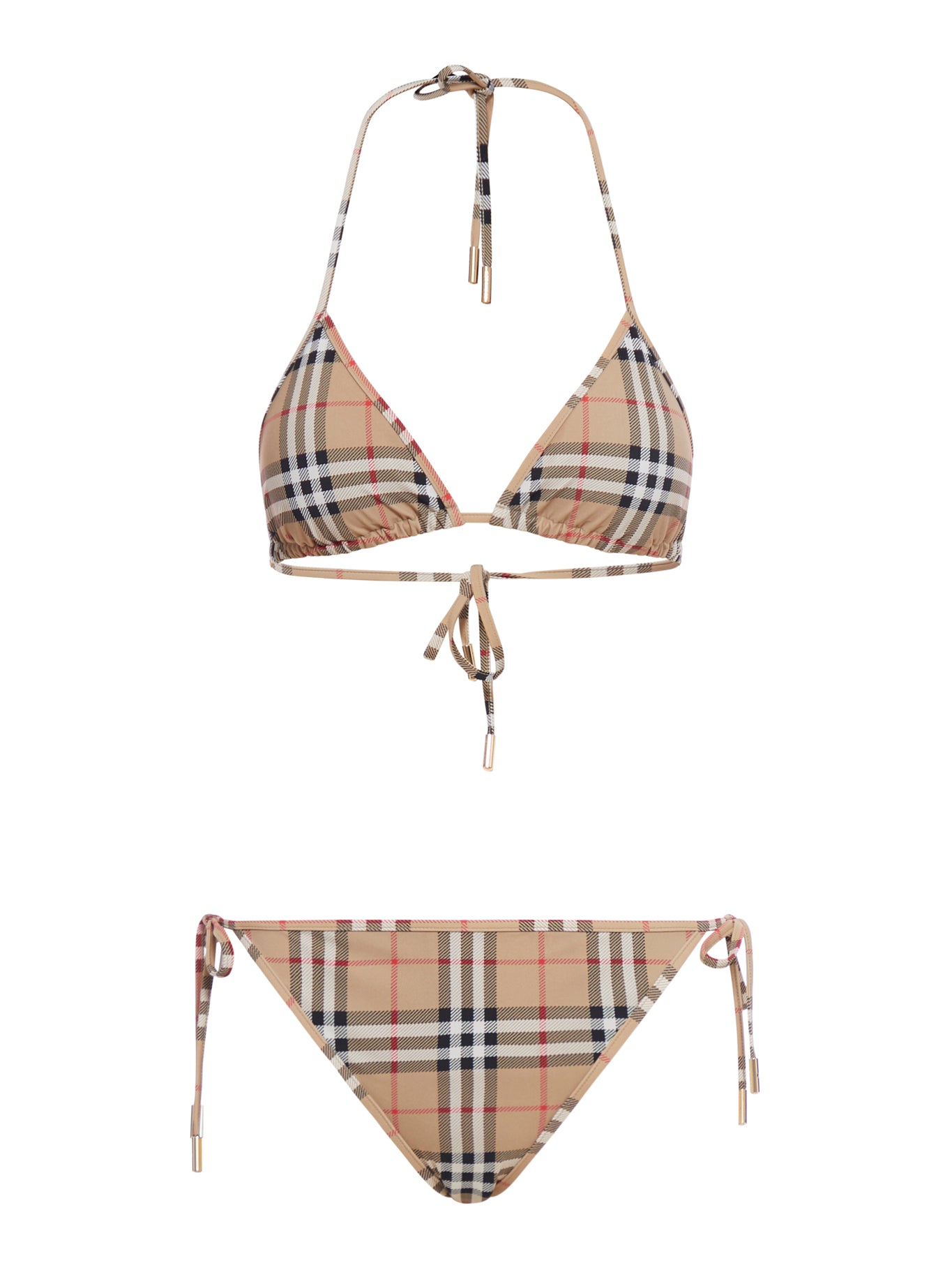 Vintage check triangle bikini