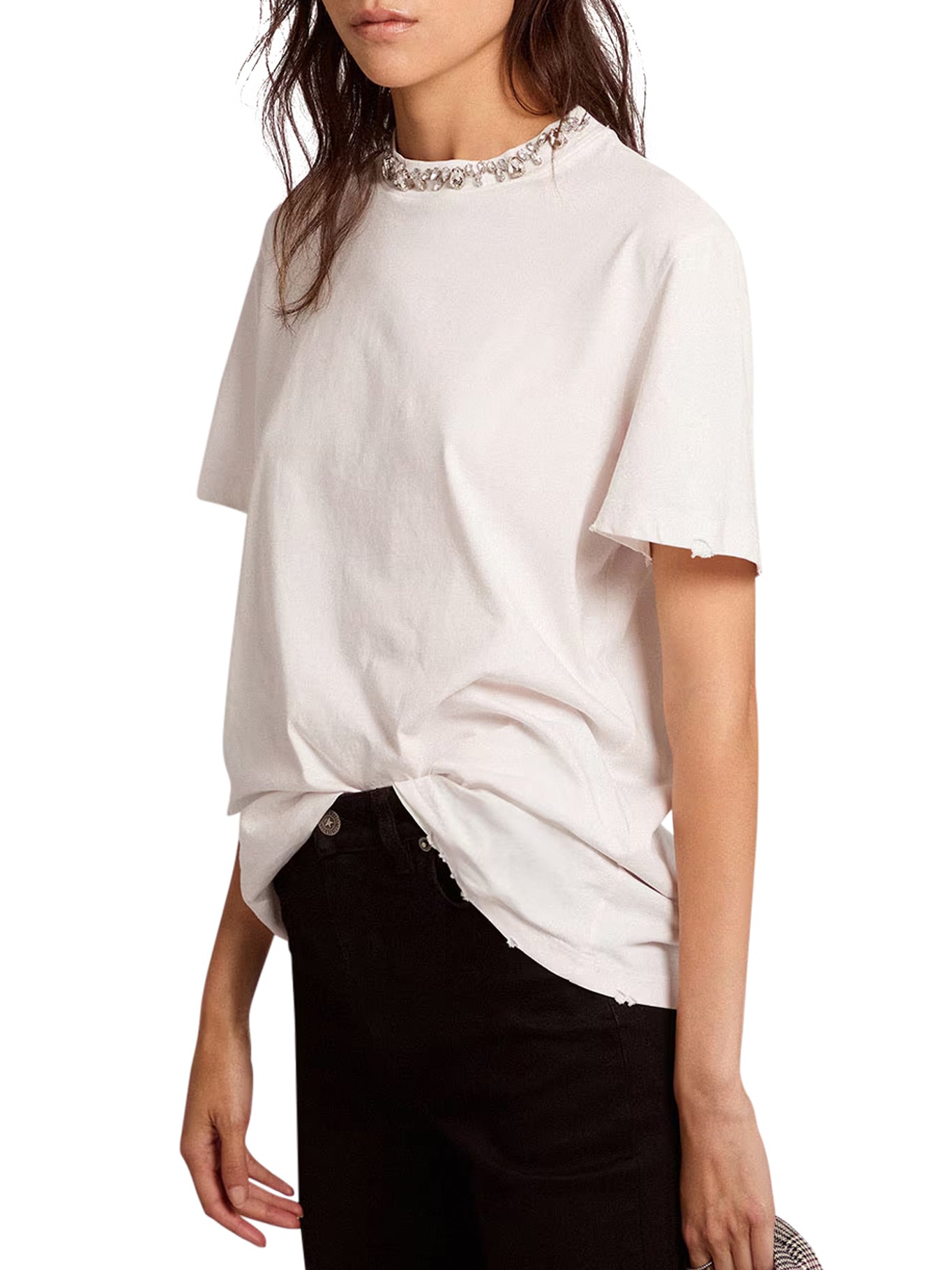 COTTON T-SHIRT WITH CRYSTALS