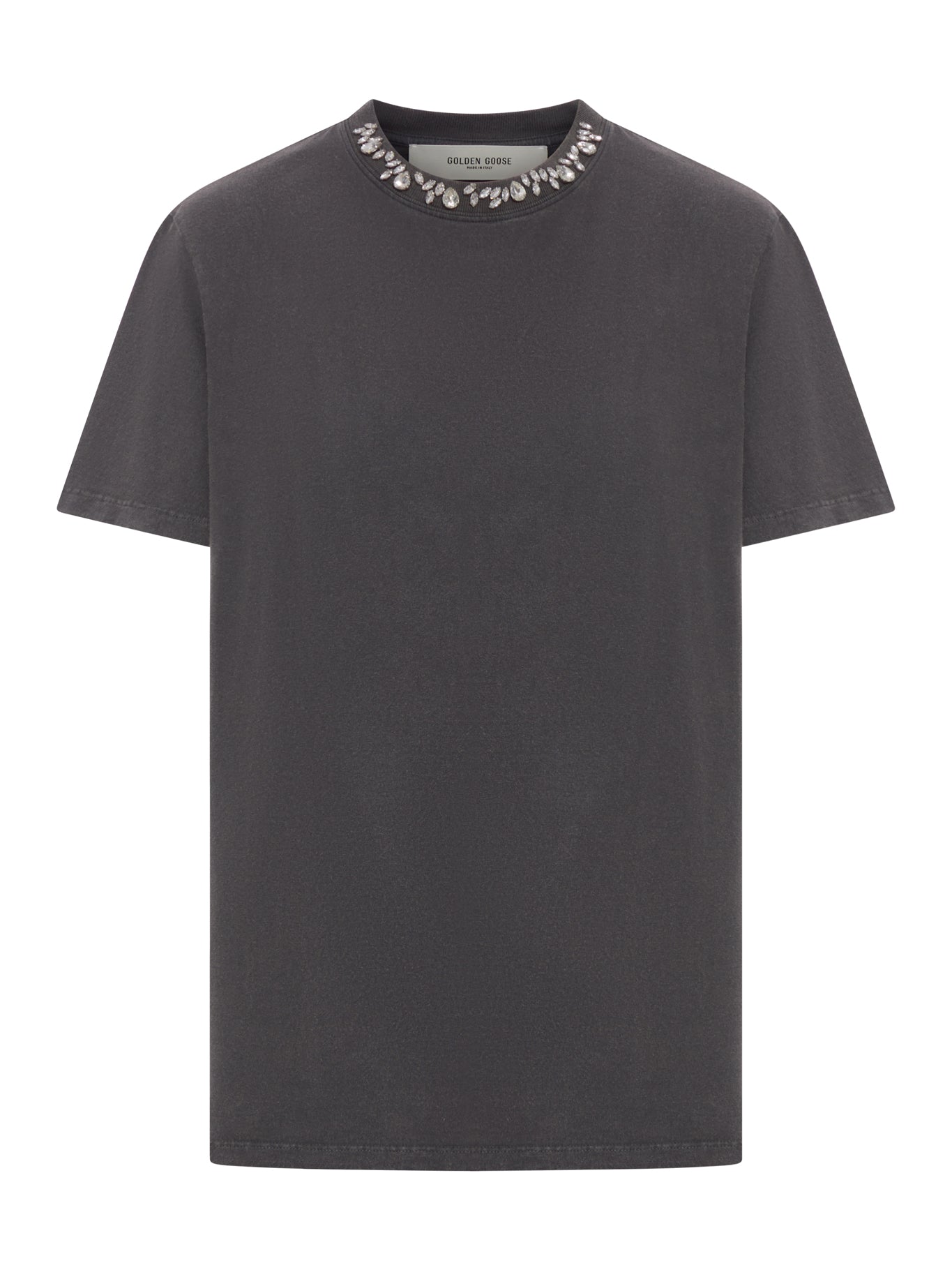 GREY T-SHIRT WITH CRYSTALS