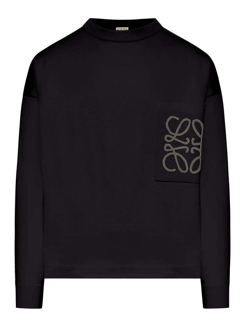 COTTON BLEND SWEATER WITH ANAGRAM