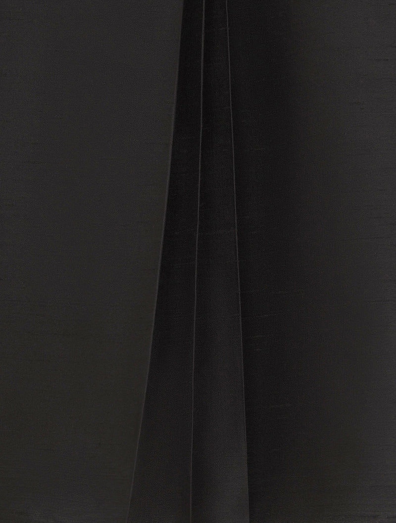 BLOUSE Black lightweight shantung silk
