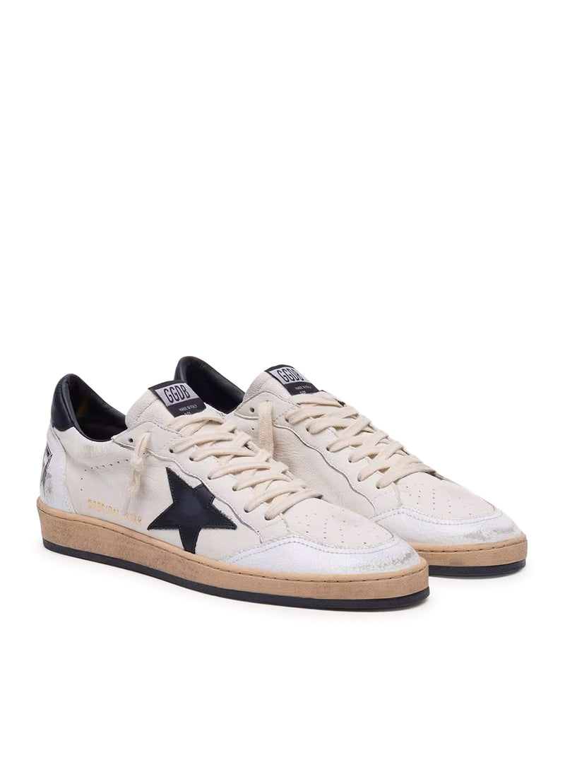 BALL-STAR SNEAKERS IN WHITE NAPPA WITH BLACK STAR