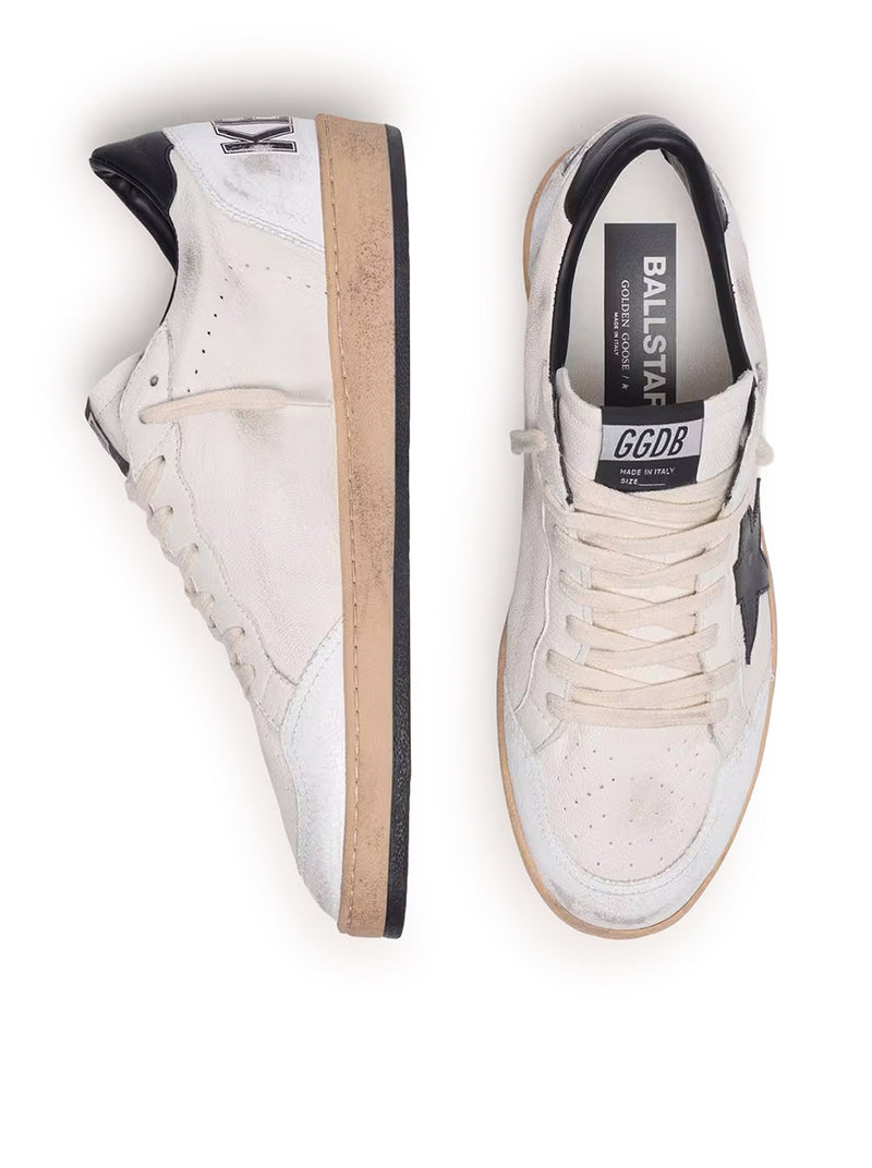 BALL-STAR SNEAKERS IN WHITE NAPPA WITH BLACK STAR