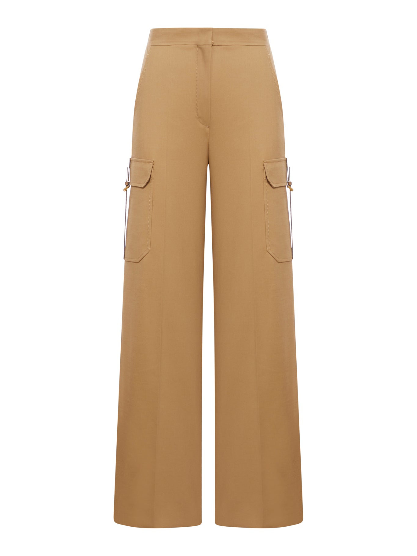Wide trousers in stretch satin