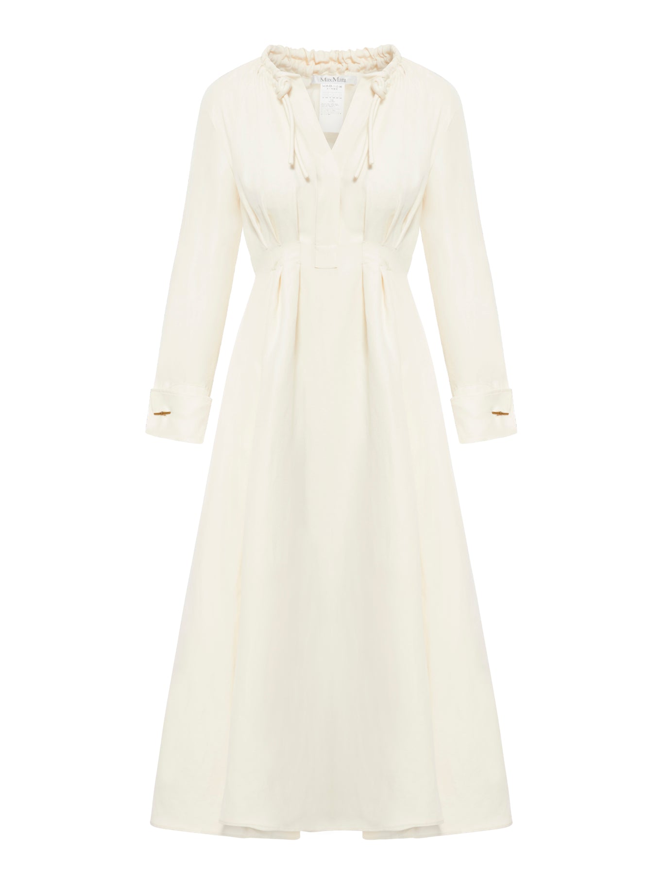 Linen and silk midi dress