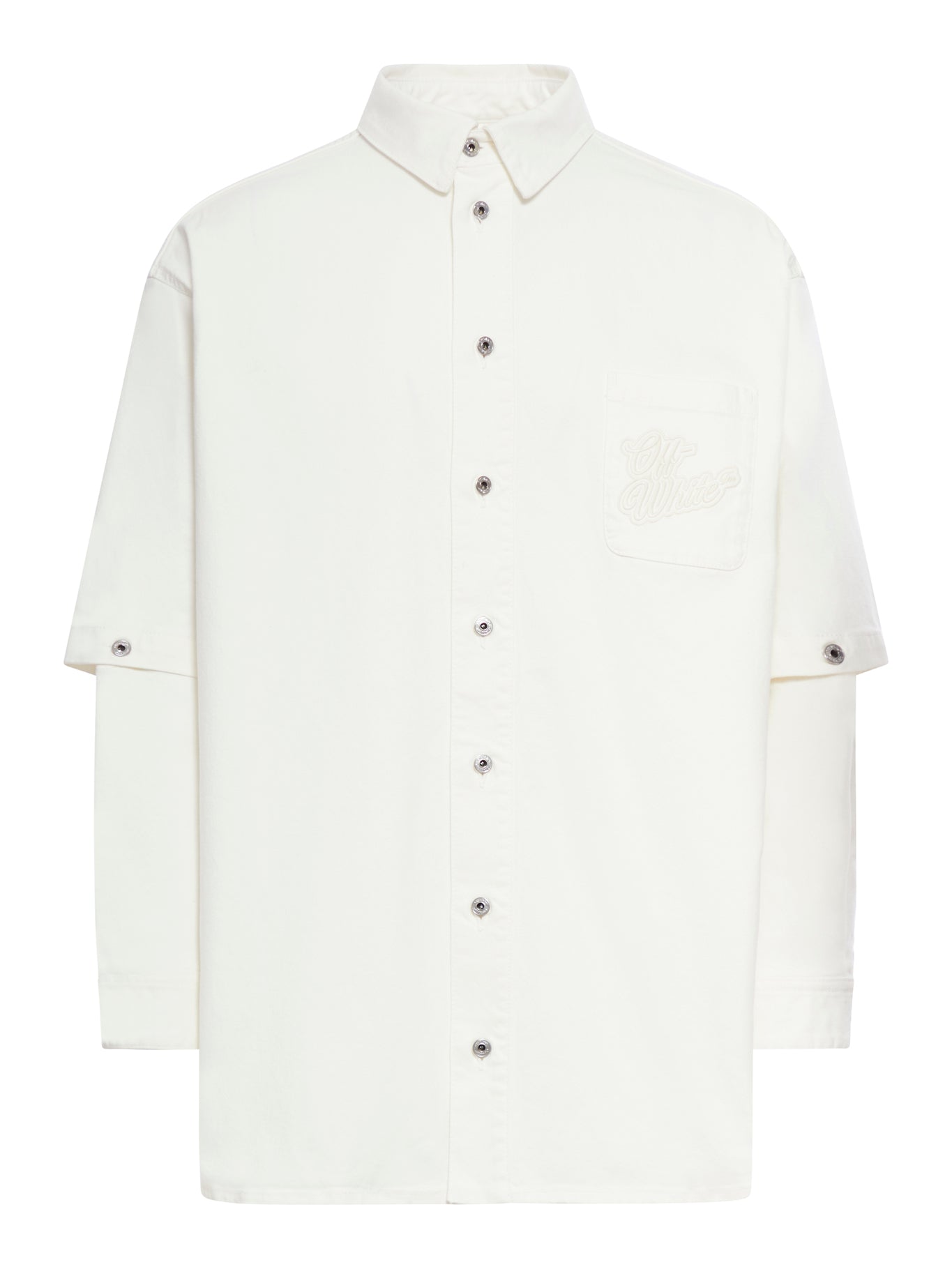 90s logo-appliqué cotton shirt